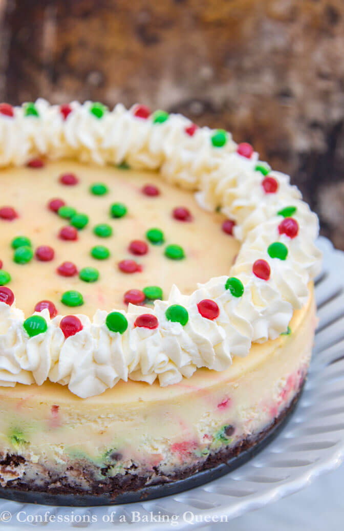 Pillsbury™ Brownie Bottomed M&M’s® Cheesecake Confessions of a Baking